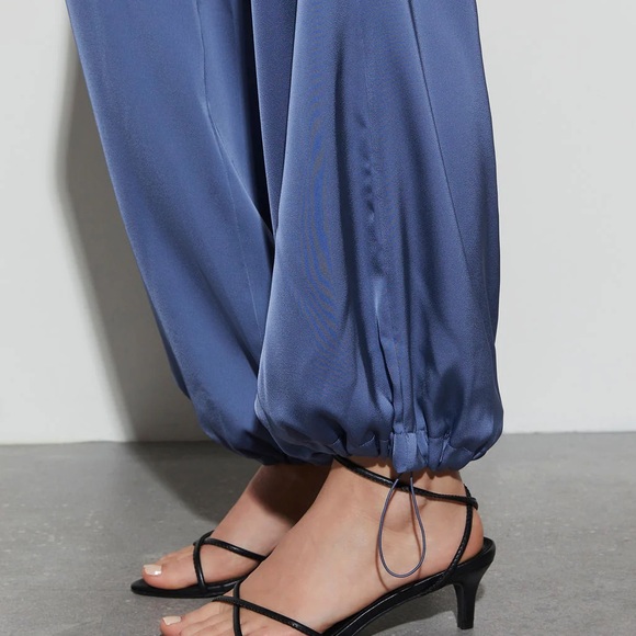 Women's Blue Wide-Leg Pants - Picture 4 of 5